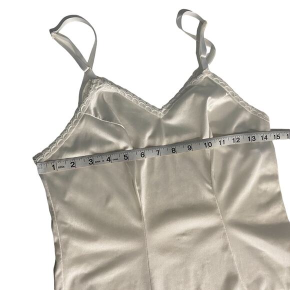 Vintage Vanity Fair Satin Slip Cami Lingerie With Lace Trim in Ivory - Picture 7 of 10